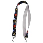 Aksesuar 120x3 cm Polyester Kolon Sapı Çiçekli Gümüş Metalli