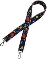 Aksesuar 120x3 cm Polyester Kolon Sapı Çiçekli Gümüş Metalli