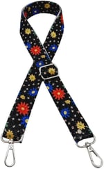 Aksesuar 120x3 cm Polyester Kolon Sapı Çiçekli Gümüş Metalli