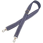 Aksesuar 120x3 cm Polyester Kolon Sapı Lacivert Renk Beyaz Şeritli Light Gold Metalli