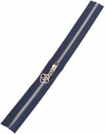 Aksesuar Başlıklı Fermuar 30 Cm Gümüş Metal Lacivert