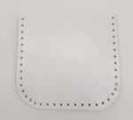 Aksesuar Beyaz Gerçek Deri 12x12 cm Oval Kenar Cep
