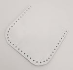 Aksesuar Beyaz Gerçek Deri 12x12 cm Oval Kenar Cep