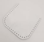 Aksesuar Beyaz Gerçek Deri 12x12 cm Oval Kenar Cep