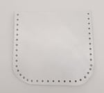 Aksesuar Beyaz Gerçek Deri 12x12 cm Oval Kenar Cep