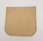 Aksesuar Ham Doğal Renk Gerçek Deri 12x12 cm Oval Kenar Cep