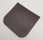 Aksesuar Kahverengi Gerçek Deri 12x12 cm Oval Kenar Cep