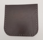 Aksesuar Kahverengi Gerçek Deri 12x12 cm Oval Kenar Cep