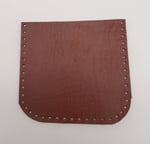 Aksesuar Kızıl Kahve Gerçek Deri 12x12 cm Oval Kenar Cep