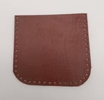 Aksesuar Kızıl Kahve Gerçek Deri 12x12 cm Oval Kenar Cep