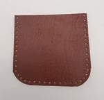 Aksesuar Kızıl Kahve Gerçek Deri 12x12 cm Oval Kenar Cep