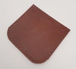 Aksesuar Kızıl Kahve Gerçek Deri 12x12 cm Oval Kenar Cep