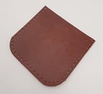 Aksesuar Kızıl Kahve Gerçek Deri 12x12 cm Oval Kenar Cep