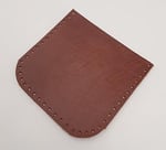 Aksesuar Kızıl Kahve Gerçek Deri 12x12 cm Oval Kenar Cep