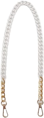 Aksesuar Renkli Metal 60 cm Kancalı Zincir Buz Beyazı
