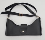Aksesuar Siyah Suni Deri 120x2 cm Saplı Deri Seti Light Gold Metalli