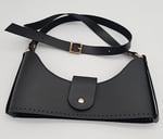 Aksesuar Siyah Suni Deri 120x2 cm Saplı Deri Seti Light Gold Metalli