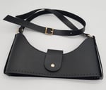 Aksesuar Siyah Suni Deri 120x2 cm Saplı Deri Seti Light Gold Metalli