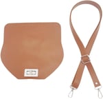 Aksesuar Suni Deri 21x19 cm Kapaklı ve Ayarlı Saplı Seti Taba Renk Gümüş Metalli