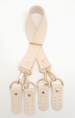 Aksesuar Suni Deri 55 Cm Misu Model Çift Sap Krem Renk Light Gold Metal