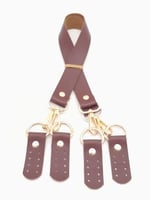Aksesuar Suni Deri 55 Cm Misu Model Çift Sap Bordo Renk Light Gold Metal