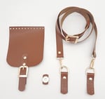Aksesuar Taba Tek Kat Suni Deri 130x2 cm Ayarlı Saplı Seti Light Gold Metalli