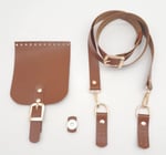 Aksesuar Taba Tek Kat Suni Deri 130x2 cm Ayarlı Saplı Seti Light Gold Metalli