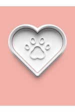 AKTASTORE Kalp Temalı Köpek Patisi Kurabiye Kalıbı Ve Şeker Hamuru Kalıbı