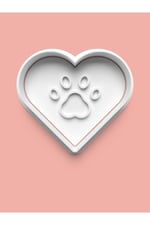 AKTASTORE Kalp Temalı Köpek Patisi Kurabiye Kalıbı Ve Şeker Hamuru Kalıbı