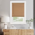 Akülü Işık Filtreleme Mini Kör - 90,7 cm Genişlik, 172 cm Uzunluk, 2,5 cm Çıta Boyutu - Ahşap Tonluk - Akülü GII Morningstar Yatay Pencere Panjurları Achim Home Decor tarafından