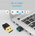 AL-BL5.3 Bluetooth V5.3 Usb Mini Bluetooth Adaptör Dongle 20Mt Kablosuz Adaptör ( ÇOKLU CİHAZ DESTEĞİ SAĞLAR ) Win7/8/10/11 Tak Çalıştır ( PC İçindir) - Seçenekler: BL-5.3, 300M+Bluetooth