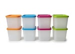 Alaska 8'li Derin Dondurucu Saklama Kabı Seti - 380 ml Kar Tanesi Desenli Erzak Kabı - Kırılmaz Esnek Yapı, BPA Free (4 Renk x 2 Adet)
