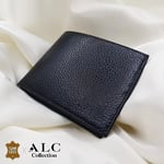 ALC Collection Hakiki Deri Siyah Renk Klasik Yatay Erkek Cüzdan