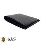 ALC Collection Hakiki Deri Siyah Renk Klasik Yatay Erkek Cüzdan