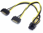 Alfais 4327 2x Sata To 8 Pin (6+2) Pci-e Express Güç Molex Power Kablosu Çevirici Dönüştürücü