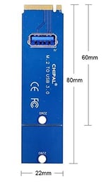 Alfais 4444 Ngff M2 Ssd To Usb 3.0 Pci-e 1x 16x Çevirici Dönüştürücü Riser Kart Adaptörü