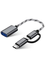 Alfais 4901 USB 3.0 OTG To Type-C Micro USB Data Şarj Çevirici Dönüştürücü Adaptör