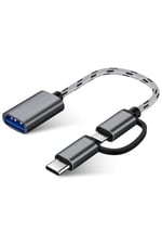 Alfais 4901 USB 3.0 OTG To Type-C Micro USB Data Şarj Çevirici Dönüştürücü Adaptör