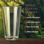 ALINK 16 oz Highball Bardakları, 6pc Uzun Cam Setleri. Kurşunsuz Kristal İçme Bardakları. Su Bardakları, Mojito Cam Bardaklar, Tom Collins Bar Züccaciye ve Karışık İçecek Kokteyl Bardağı Seti