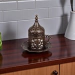 Alisveristime (1 Adet Türk Yunan Arap Kahvesi Espresso Fincanı Tabağı (Lale) (Antik Bakır)