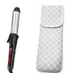 ALLENLIFE Kadın Isıya Dayanıklı Neopren Kıvırma Demir Tutucu Düz Demir Kıvırma Değnek Seyahat Saklama Kapağı Kılıf Çanta Çanta - Suya Dayanıklı (Gri Chervon )