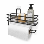 Alper Banyo Yapışkanlı Siyah Raflı Solo Havlu Askısı, Delmeden Montaj Banyo ve Mutfak Duvar Tipi Havluluk Organizer