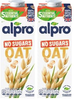 Alpro Şekersiz Yulaf Bitki Bazlı İçecek, 1 L 2li paket - Seçenekler: 1 adet, 1 adet 2li paket, 1L, 8 adet