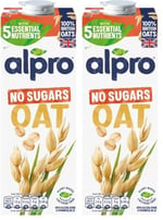 Alpro Şekersiz Yulaf Bitki Bazlı İçecek, 1 L 2li paket - Seçenekler: 1 adet, 1 adet 2li paket, 1L, 8 adet