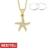 Altın Sepeti Deniz Yıldızı Kolye Ucu
