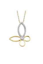 Altın Sepeti İki Renkli Kelebek Kolye