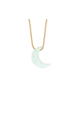 Altın Sepeti Rose Gold Beyaz Opal Ay Kolye