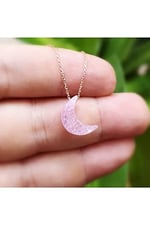 Altın Sepeti Rose Pembe Şeker Ay Taşlı Kolye
