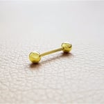 Altın Toplu Düz Kaş ve Dil Piercing