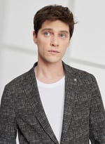 ALTINYILDIZ CLASSICS Erkek Haki Slim Fit Dar Kesim Mono Yaka Kazayağı Desenli Blazer Ceket